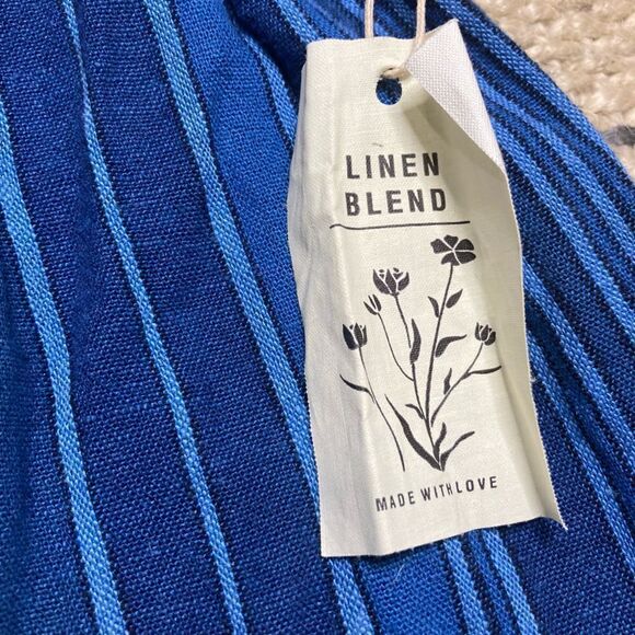Indigo Rein, Linen Blend Striped Mini Skirt, Belted Tie, Juniors X-Large Beachy - Picture 4 of 10